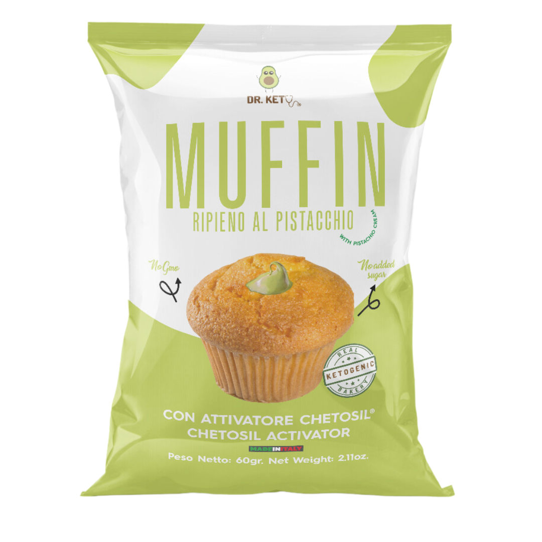 Muffin ripieno di crema al pistacchio